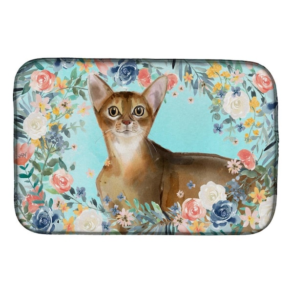 Carolines Treasures Abyssinian Spring Flowers Dish Drying Mat - CK3386DDM