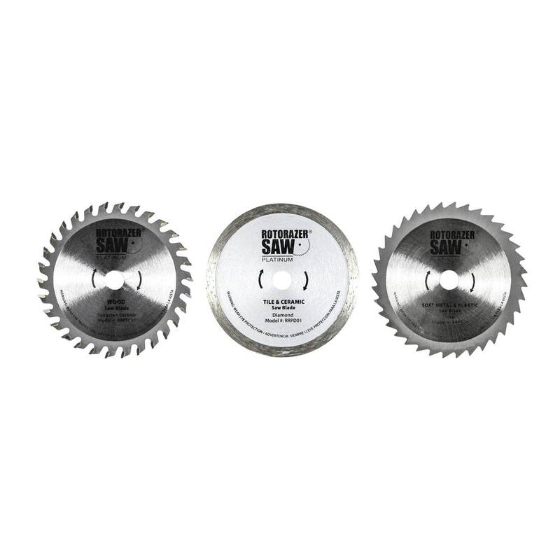 Juego de 3 cuchillas de sierra de reemplazo oficial para ROTORAZER SAW Platinum RZ200 y RZ120 - 10RT01RBP01