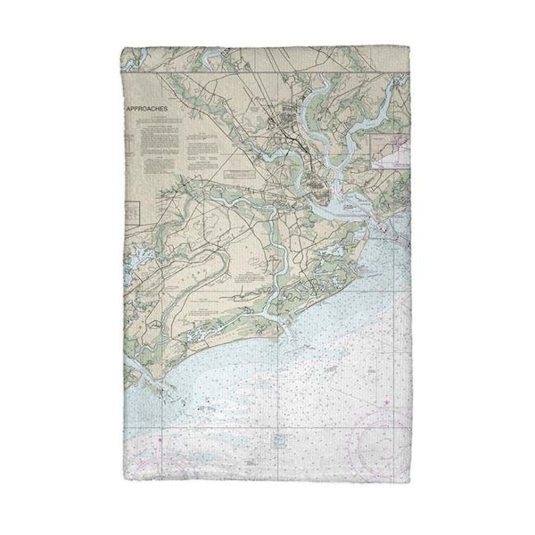 Betsy Drake Betsy Drake KT11521 Charleston Harbor & Approaches; SC Nautical Map Kitchen Towel - KT11521
