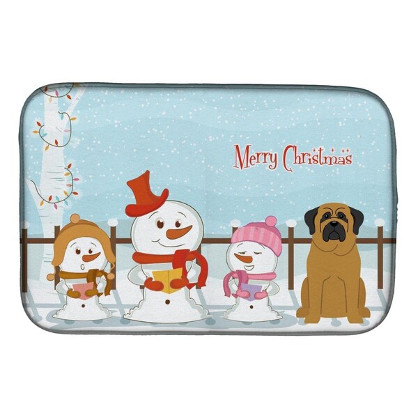 Carolines Treasures Merry Christmas Carolers Mastiff Dish Drying Mat - BB2349DDM