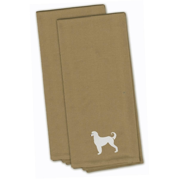 Carolines Treasures Afghan Hound Tan Embroidered Kitchen Towel - BB3406TNTWE
