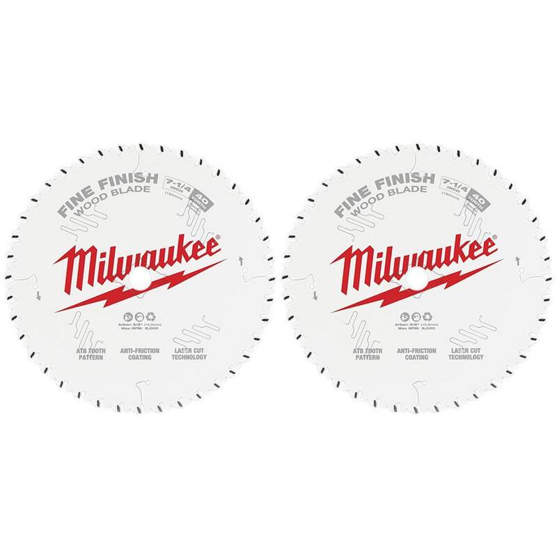 Milwaukee Hoja de sierra circular de acabado fino de 7-1/4 pulg. x 40 dientes (paquete de 2) - 48-40-0726-48-40-0726