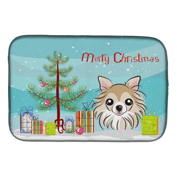 Carolines Treasures Christmas Tree & Chihuahua Dish Drying Mat - BB1623DDM