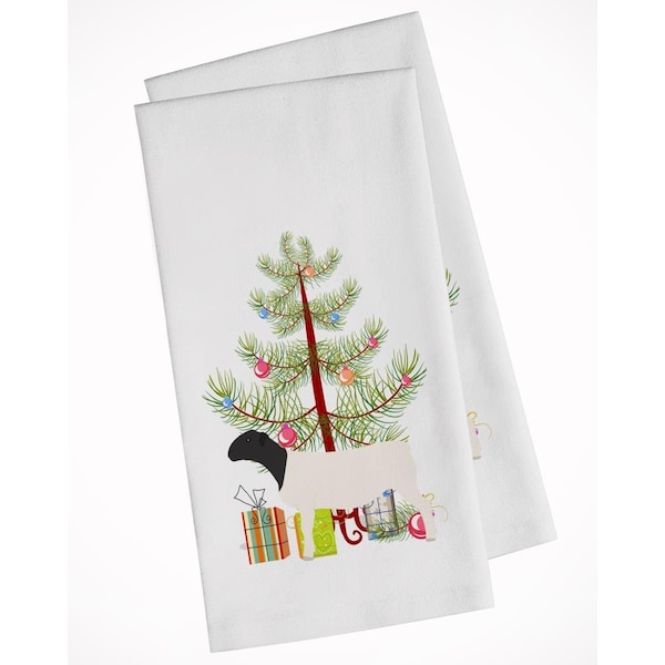 Carolines Treasures Dorper Sheep Christmas White Kitchen Towel, 2PK - BB9345WTKT