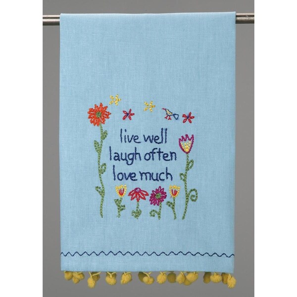 Peking Handicraft 15 x 22.5 in. Live Well Guest Towel, 4PK - 04TA1277C