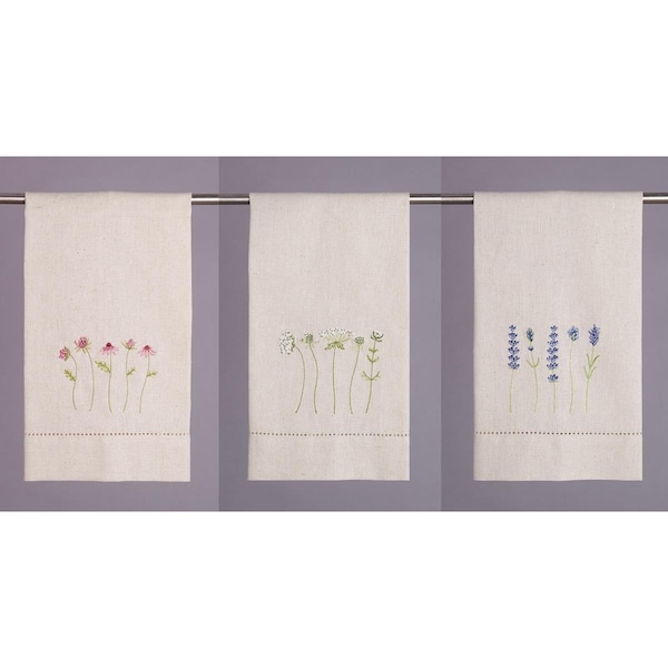 Peking Handicraft 14 x 22 in. Floral GT 3 Design Kitchen Towel, 6PK - 04KSL586EC