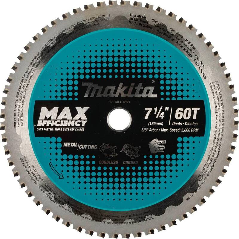 Makita 7-1/4 pulgadas 60 dientes punta de carburo Max Efficiency Sierra para Metales/Acero Inoxidable - E-12821