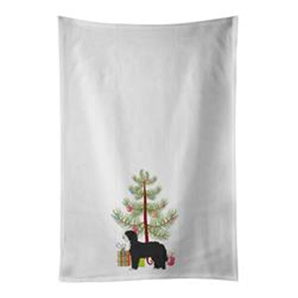 Carolines Treasures 28 x 19 in. Black Sheepadoodle Christmas Tree White Dish Towels Kitchen Towel, 2PK - CK3868WTKT