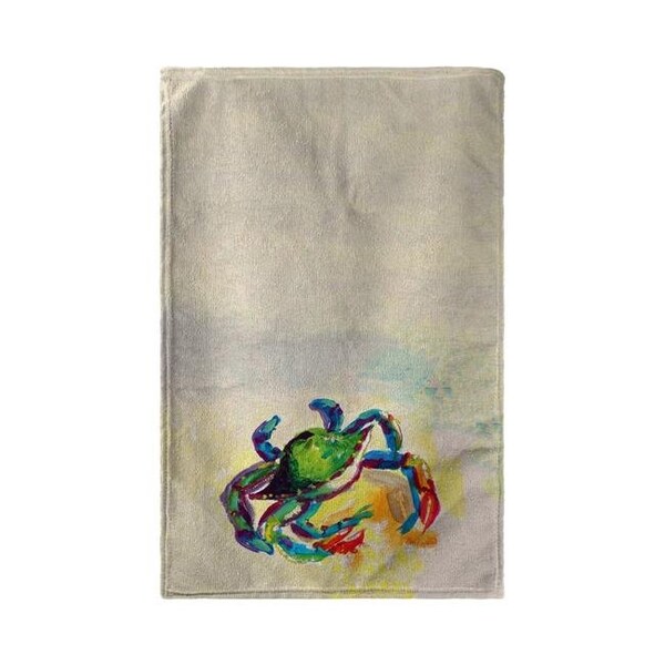 Betsy Drake Betsy Drake KT267 Teal Crab Kitchen Towel - KT267
