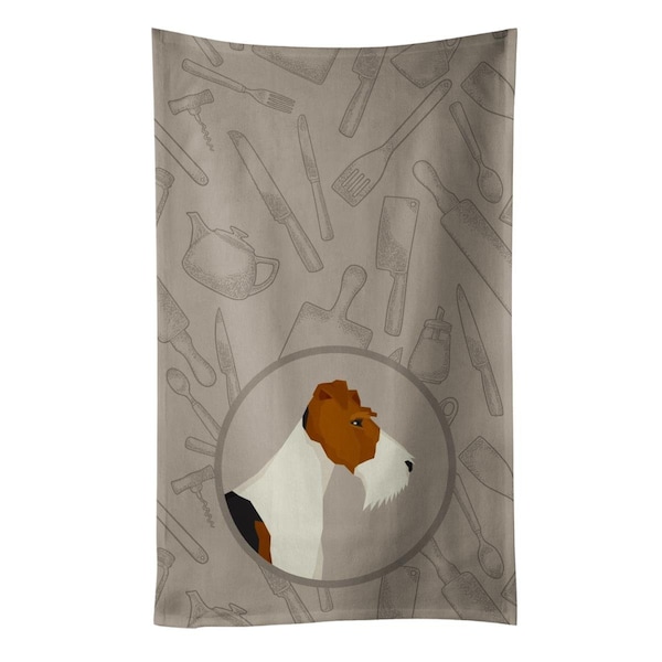 Carolines Treasures Fox Terrier in the Kitchen Kitchen Towel - CK2185KTWL