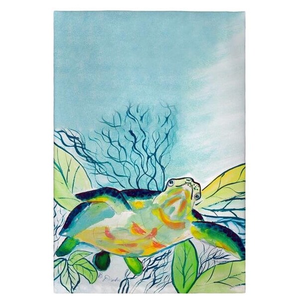 Betsy Drake Betsy Drake GT1118 Smiling Sea Turtle Guest Towel - GT1118