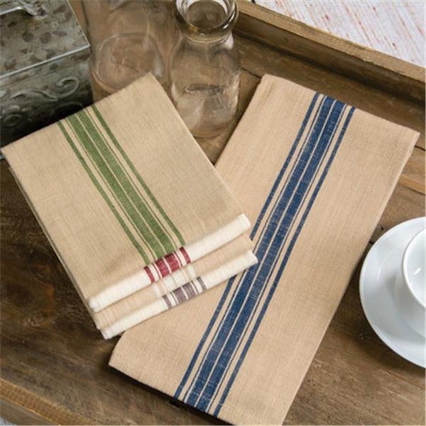 Heritage Lace Heritage Lace FKTTSC-3 Farmhouse Kitchen Tea Towel with Stripes - FKTTSC-3