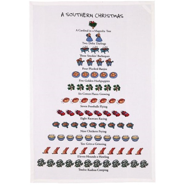 Kitchen Queen 18 x 26 in. A Southern Christmas Kitchen Towel, White, 6PK - KI3676310