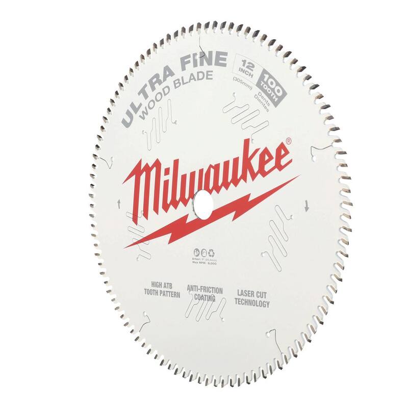 Milwaukee 12 pulgadas x 100 dientes de carburo ultra fino para hoja de sierra circular de acabado (paquete de 2) - 48-40-1228-48-40-1228