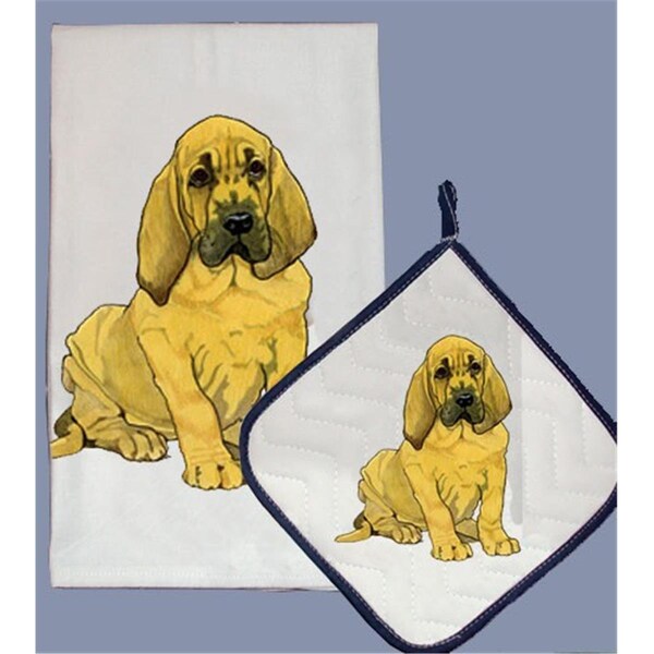 Pipsqueak Productions Bloodhound Dish Towel And Pot Holder Set - DP401