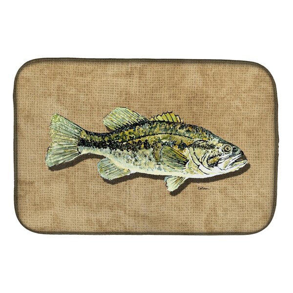 Carolines Treasures Small Mouth Bass Dish Drying Mat - 8806DDM
