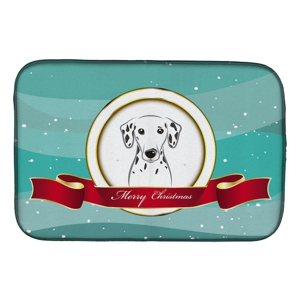 Carolines Treasures Dalmatian Merry Christmas Dish Drying Mat - BB1520DDM