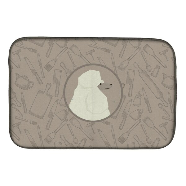 Carolines Treasures Poodle in the Kitchen Dish Drying Mat - CK2203DDM