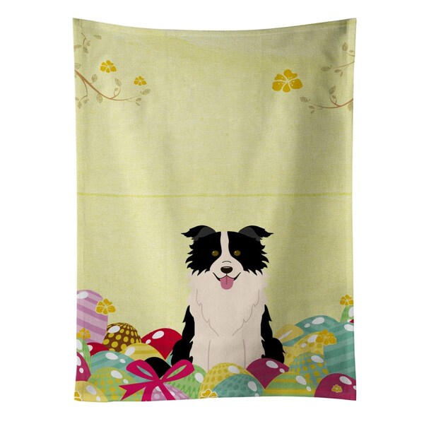 Carolines Treasures Easter Eggs Border Collie Black & White Kitchen Towel - BB6118KTWL
