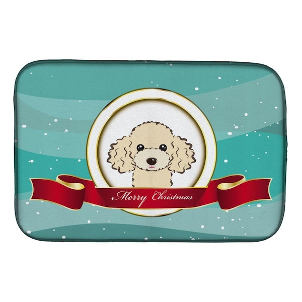 Carolines Treasures Buff Poodle Merry Christmas Dish Drying Mat - BB1568DDM