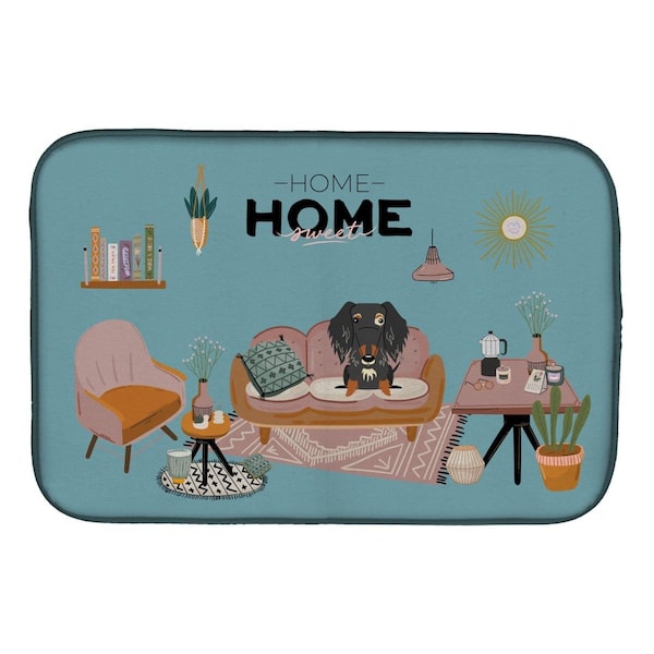 Carolines Treasures 14 x 21 in. Dapple Wire Haired Dachshund Sweet Home Dish Drying Mat - CK7973DDM