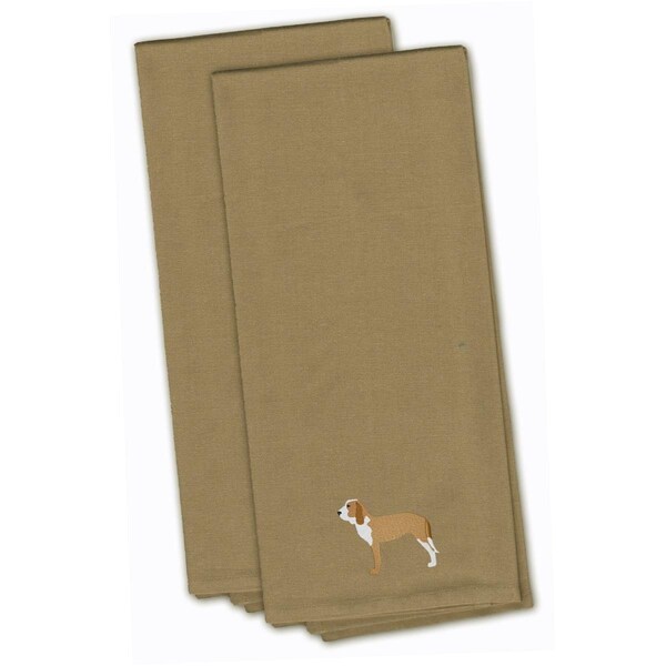 Carolines Treasures Spanish Hound Tan Embroidered Kitchen Towel - BB3391TNTWE