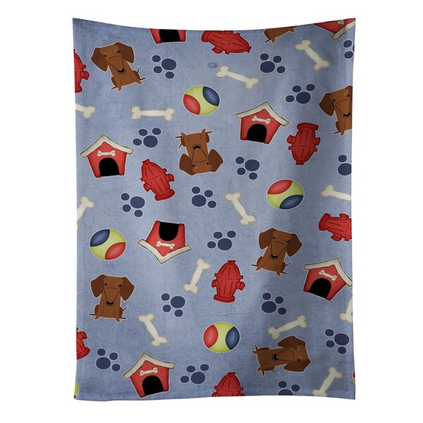 Carolines Treasures Dog House Collection Dachshund Red Brown Kitchen Towel - BB2743KTWL