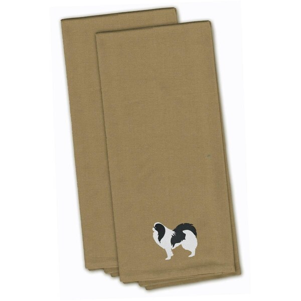 Carolines Treasures Japanese Chin Tan Embroidered Kitchen Towel - BB3437TNTWE