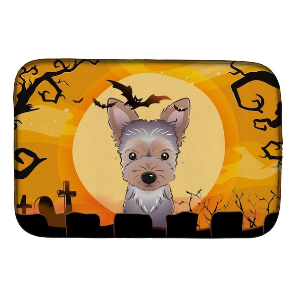 Carolines Treasures Halloween Yorkie Puppy Dish Drying Mat - BB1790DDM