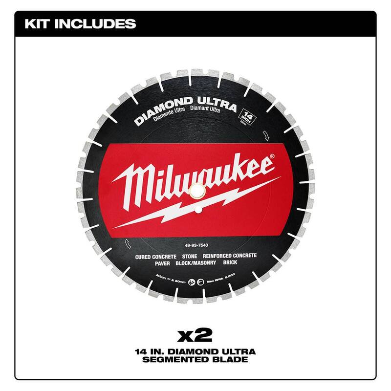 Milwaukee Hoja Segmentada de Diamante Ultra de 14 pulgadas (Paquete de 2) - 49-93-7540 2X
