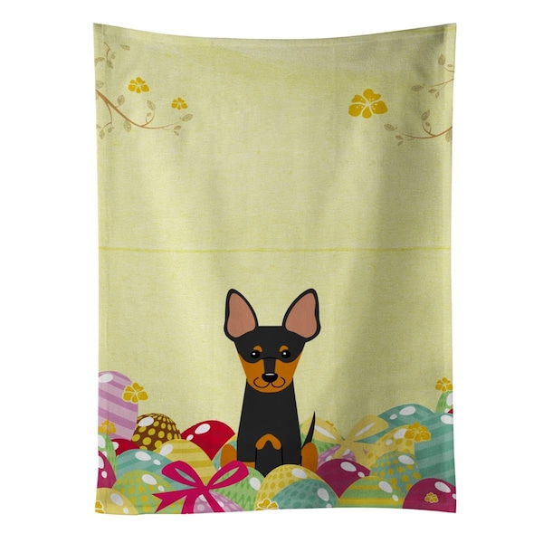 Carolines Treasures Easter Eggs English Toy Terrier Kitchen Towel - BB6109KTWL