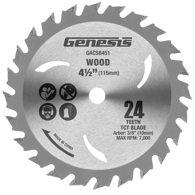 Génesis 4 1/2 pulgadas 24 Dientes Hoja de Sierra Circular de Carburo para Cortar Madera - GACSB451