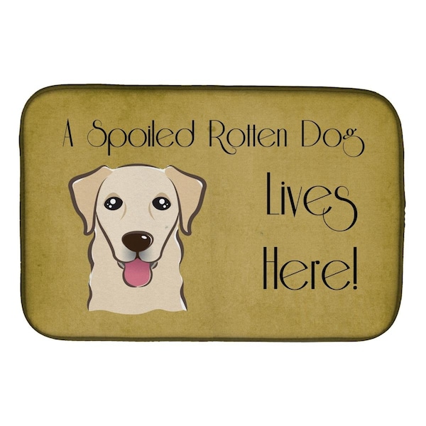 Carolines Treasures Golden Retriever Spoiled Dog Lives Here Dish Drying Mat - BB1500DDM