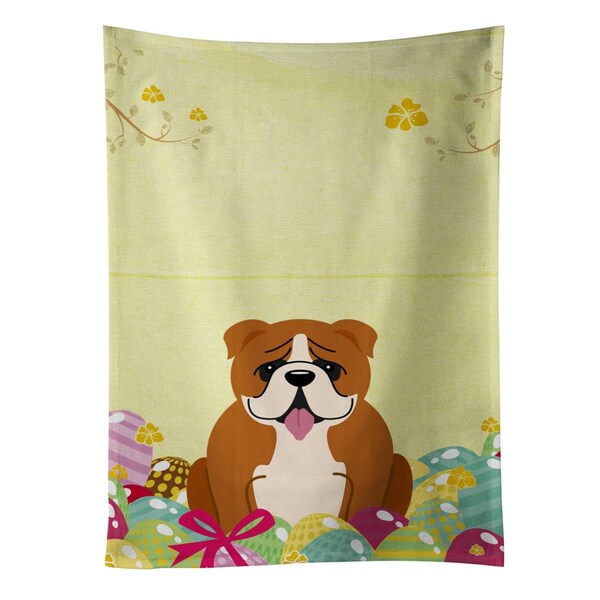 Carolines Treasures Easter Eggs English Bulldog Red White Kitchen Towel - BB6120KTWL