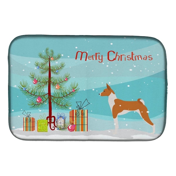 Carolines Treasures Basenji Merry Christmas Tree Dish Drying Mat - BB2992DDM