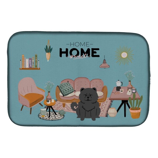 Carolines Treasures 14 x 21 in. Black Chow Chow Sweet Home Dish Drying Mat - CK7988DDM