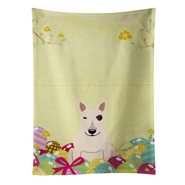 Carolines Treasures Easter Eggs Bull Terrier White Kitchen Towel - BB6138KTWL