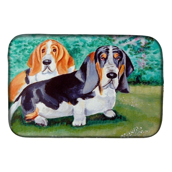 Carolines Treasures Basset Hound Double Trouble Dish Drying Mat - 7061DDM