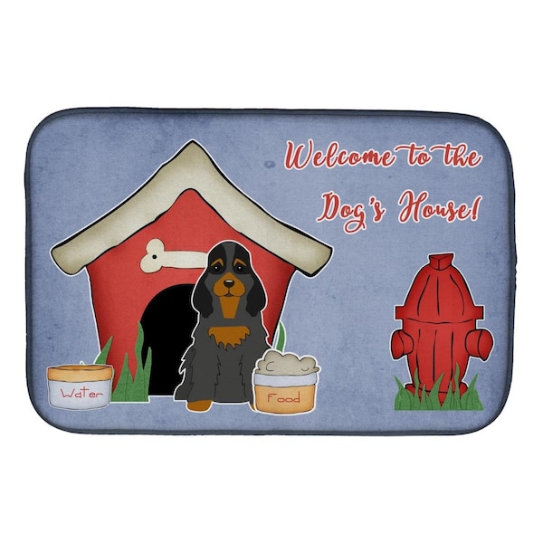 Carolines Treasures Dog House Collection Cocker Spaniel Black Tan Dish Drying Mat - BB2847DDM