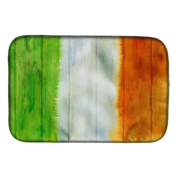 Carolines Treasures Irish Flag on Wood Dish Drying Mat - BB5753DDM
