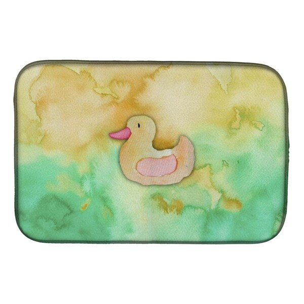 Carolines Treasures Rubber Duckie Watercolor Dish Drying Mat - BB7351DDM