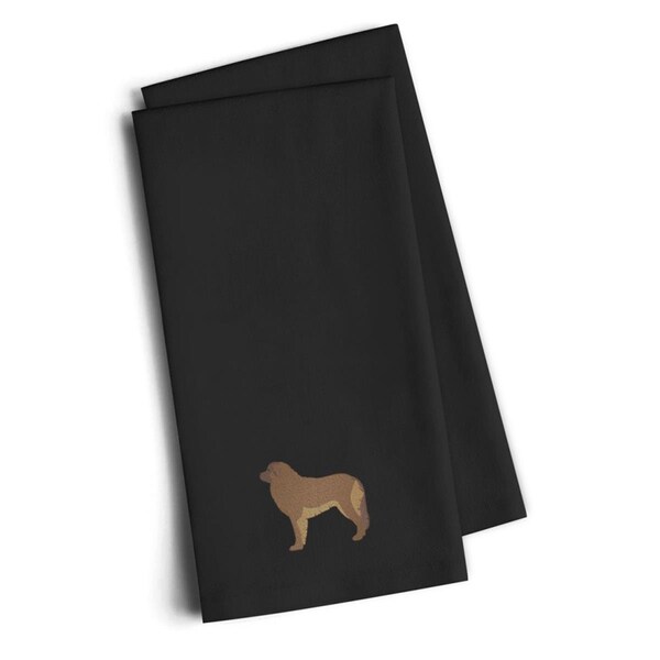 Carolines Treasures Leonberger Black Embroidered Kitchen Towel, Set of 2 - BB3458BKTWE