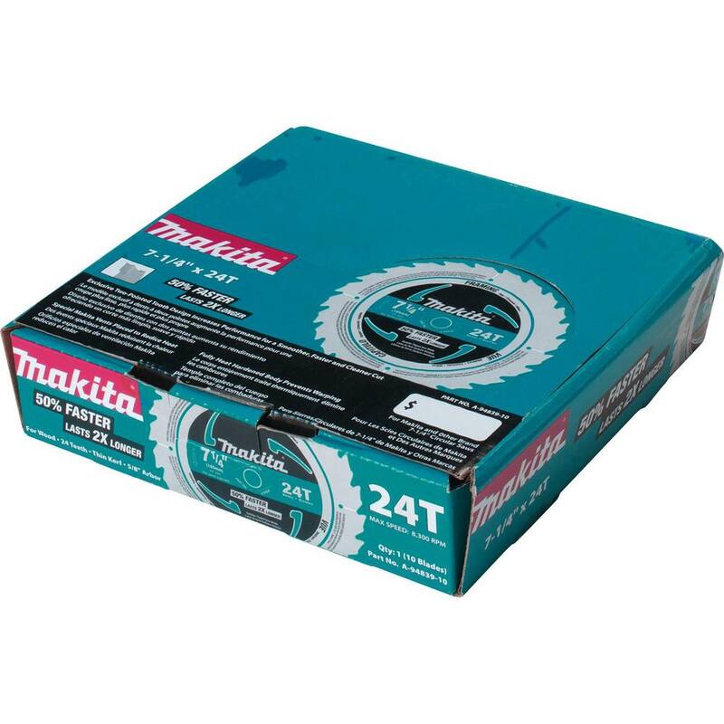 Disco para armazón de 7-1/4 pulgadas con puntas de carburo de 24 TPI de Makita (paquete de 10) - A-94839-10