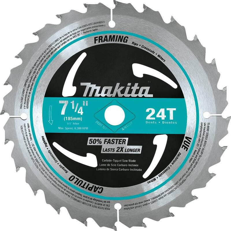 Disco para armazón de 7-1/4 pulgadas con puntas de carburo de 24 TPI de Makita (paquete de 10) - A-94839-10