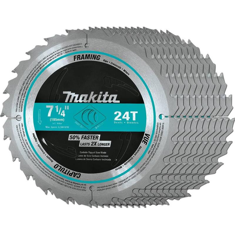 Disco para armazón de 7-1/4 pulgadas con puntas de carburo de 24 TPI de Makita (paquete de 10) - A-94839-10