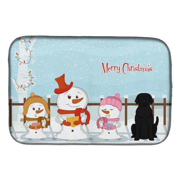 Carolines Treasures Merry Christmas Carolers Black Labrador Dish Drying Mat - BB2388DDM
