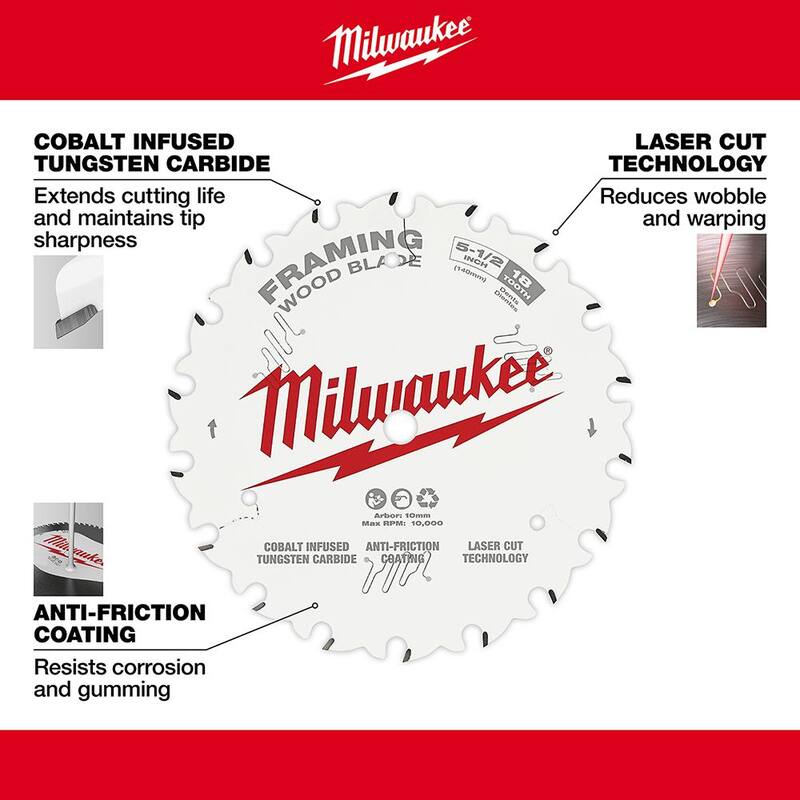 Disco de sierra circular para estructuras de 5-1/2 pulgadas x 18 dientes - 48-40-0520 de Milwaukee