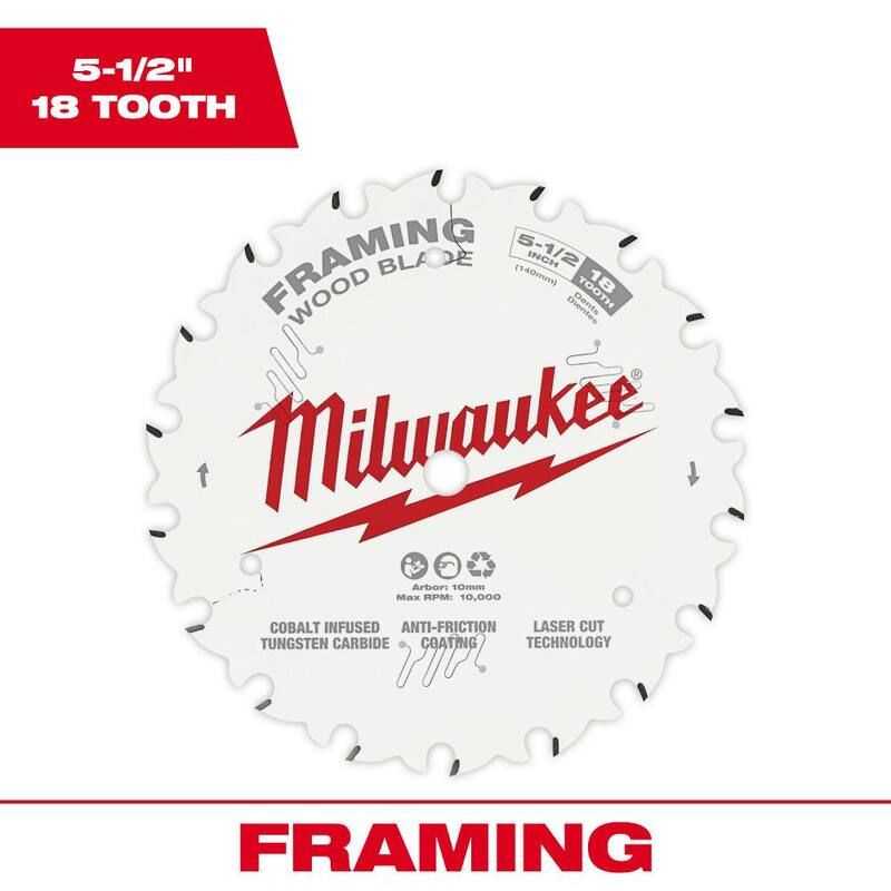 Disco de sierra circular para estructuras de 5-1/2 pulgadas x 18 dientes - 48-40-0520 de Milwaukee