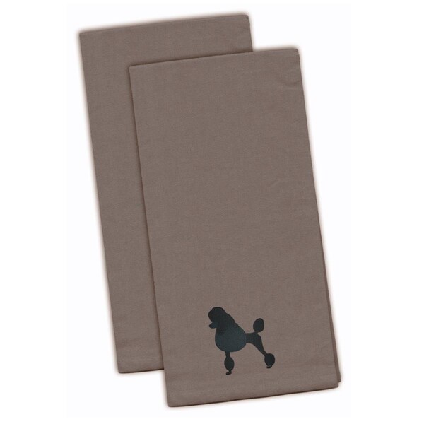 Carolines Treasures Poodle Gray Embroidered Kitchen Towel - BB3439GYTWE