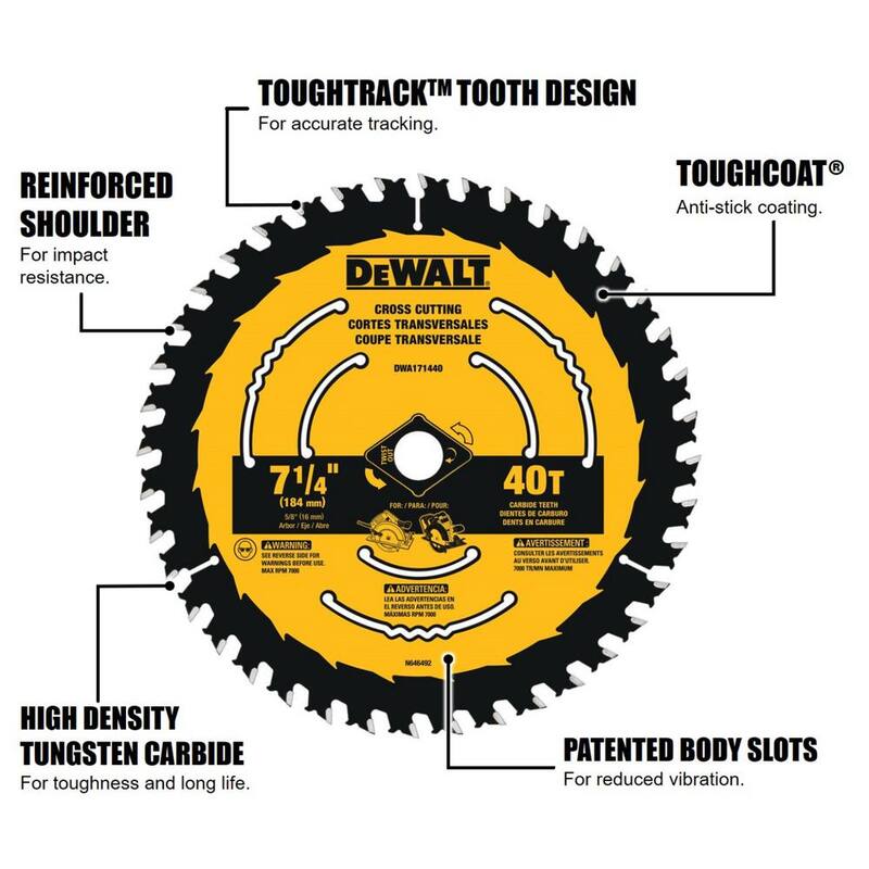 DEWALT 7-1/4 in. 40 dientes Hoja de sierra circular - DWA171440